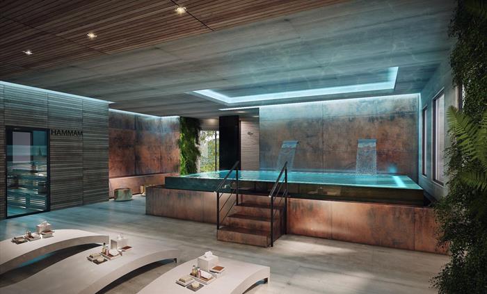 Artist's impression of the interior spa space